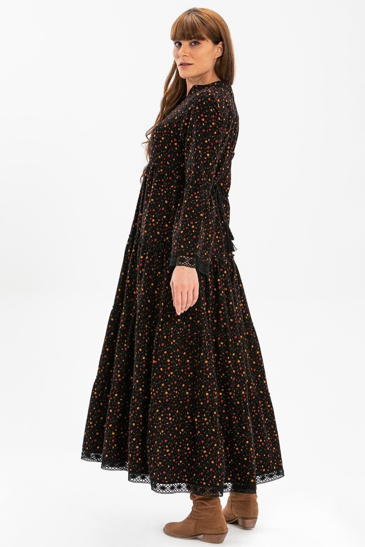 Floral Flannel 100% Cotton Long Dress