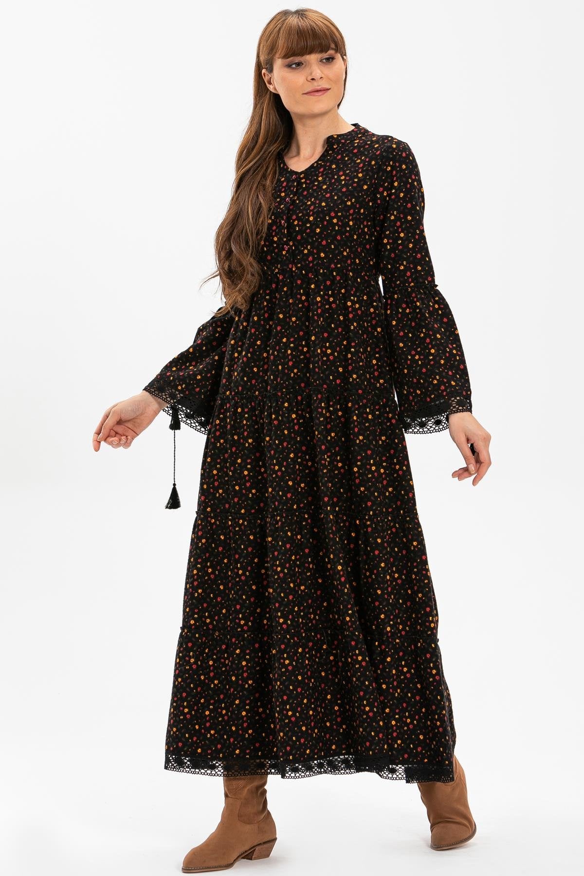 Floral Flannel 100% Cotton Long Dress