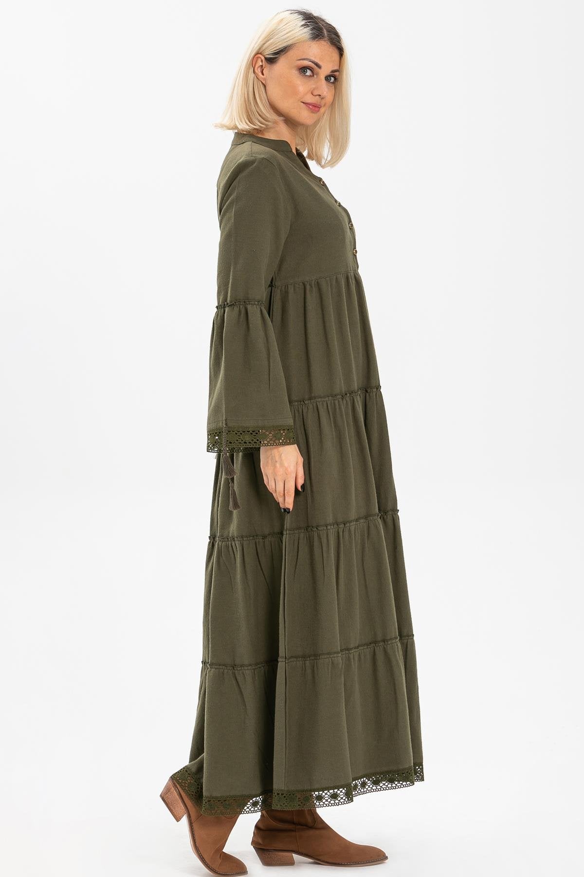 Plain 100% Cotton Flannel Dress