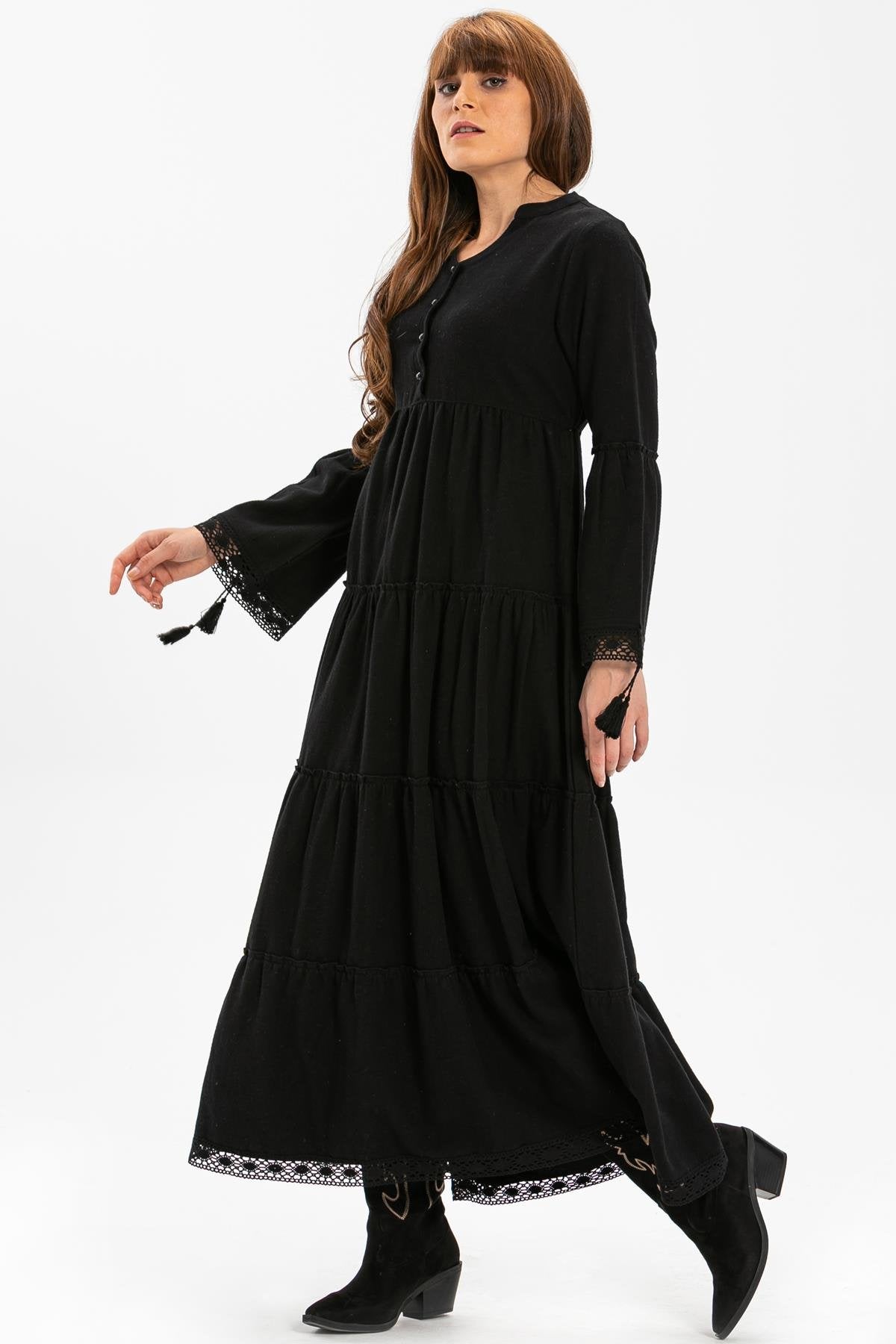 Plain 100% Cotton Flannel Dress