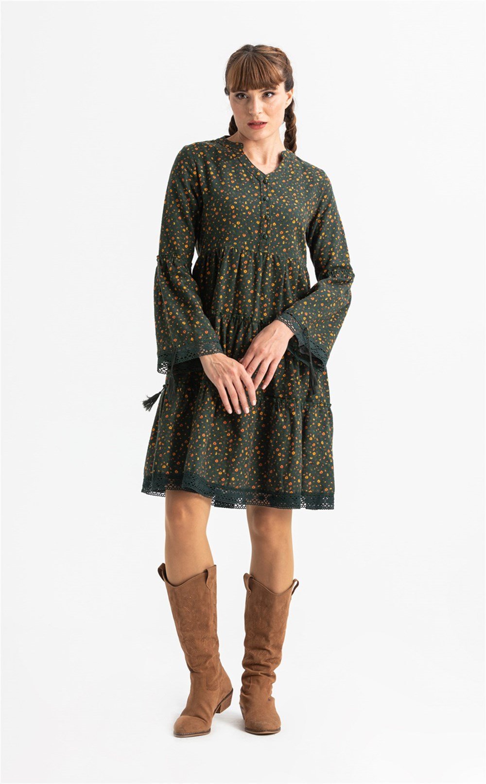 Ara Boy %100 Pamuk Pazen Elbise