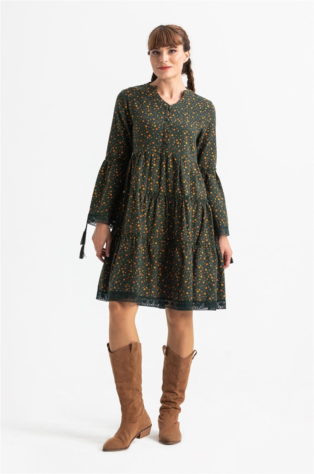 Ara Boy %100 Pamuk Pazen Elbise