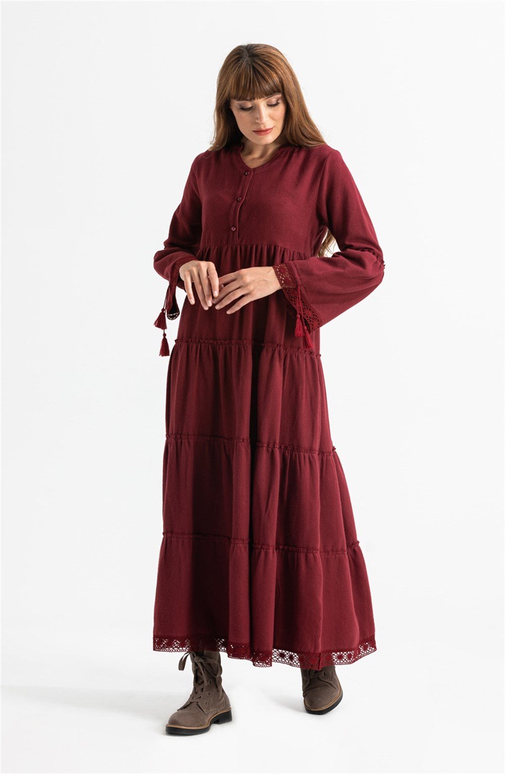 Plain 100% Cotton Flannel Dress