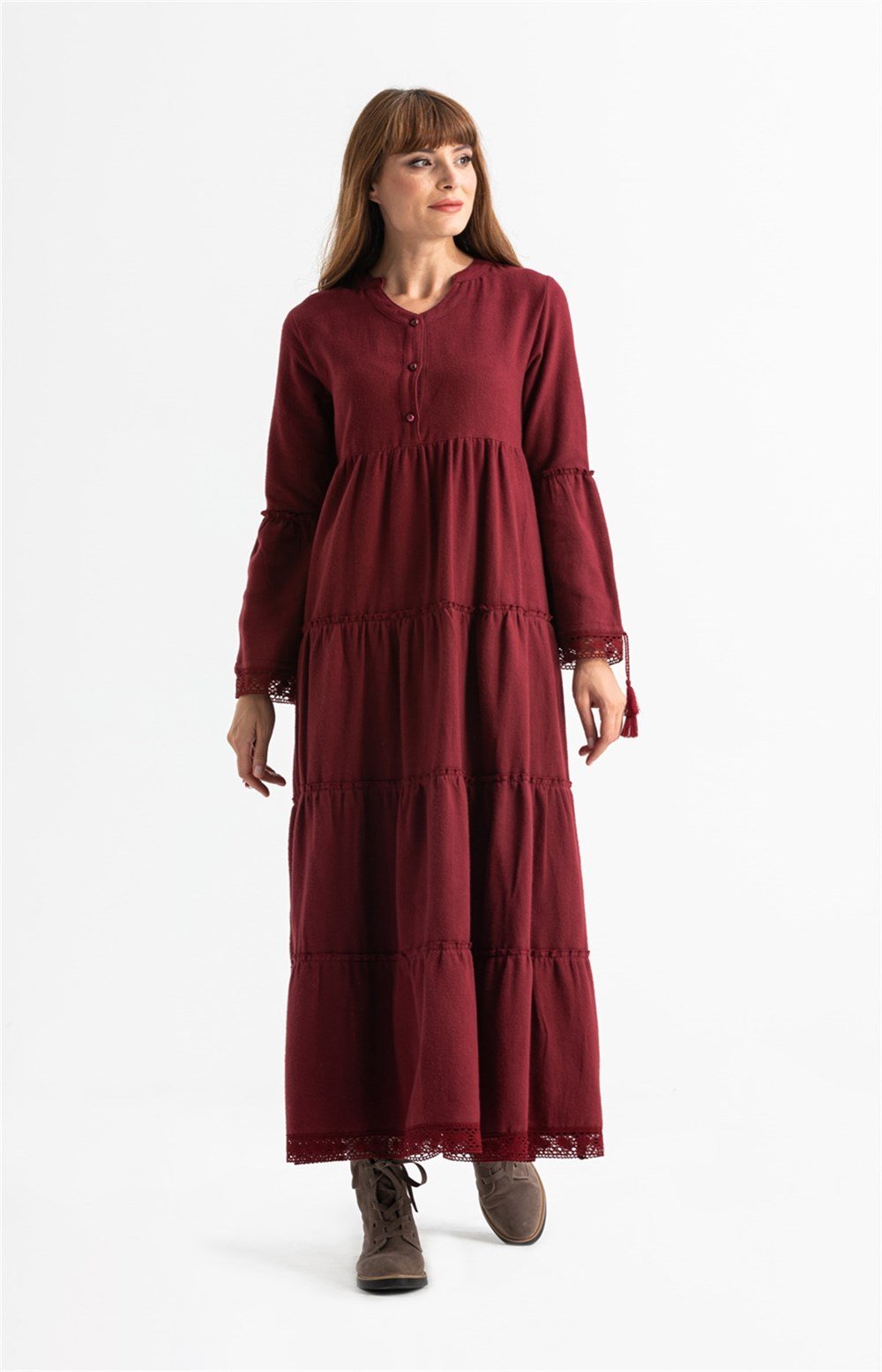 Plain 100% Cotton Flannel Dress