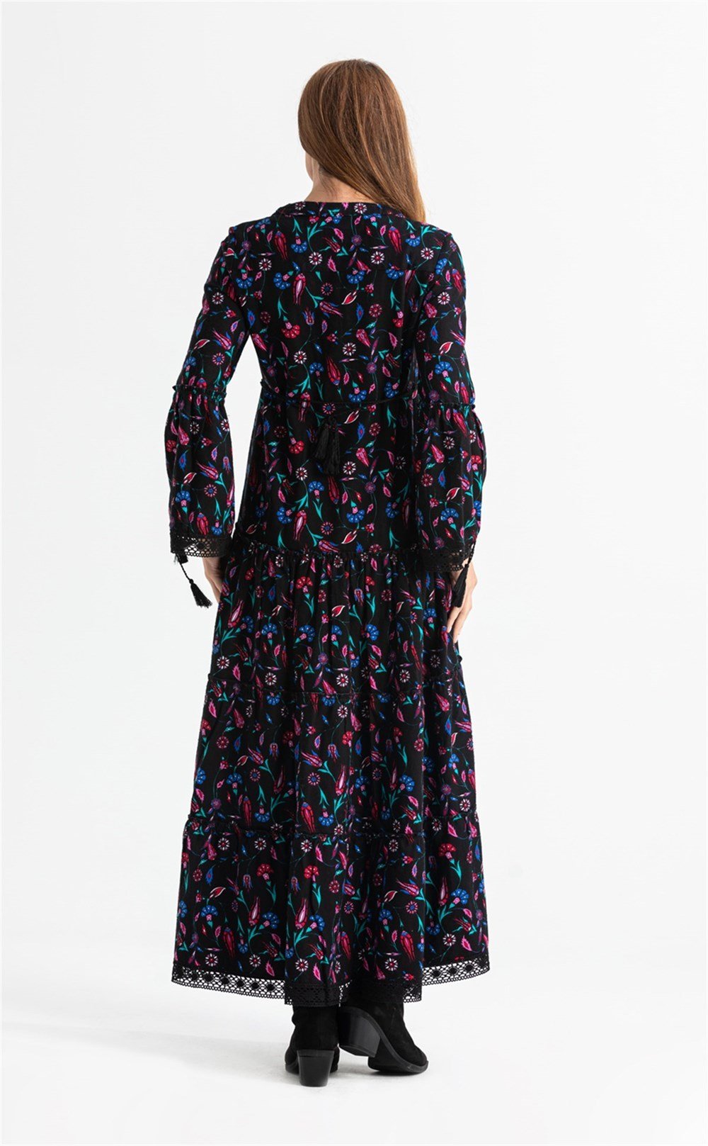 100% Cotton Flannel Dress with Tulip Motif