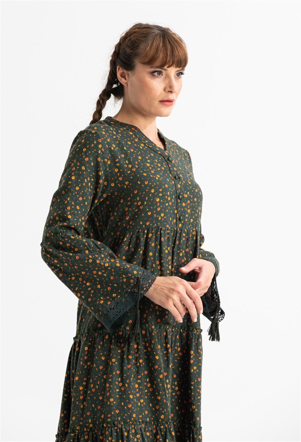 Floral Flannel 100% Cotton Long Dress