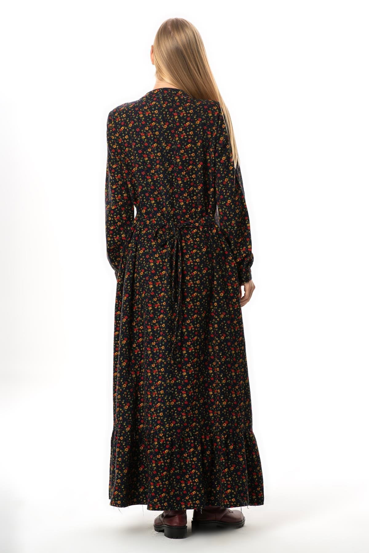 Straight Cut 100% Cotton Long Flannel Dress